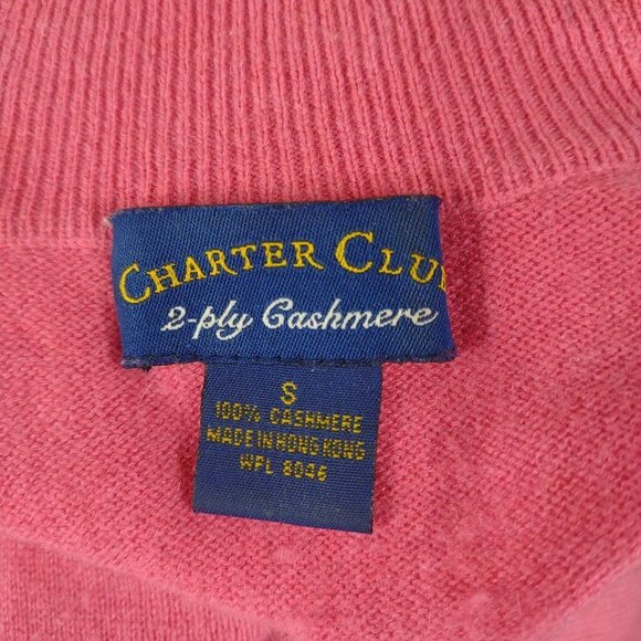 Charter Club pink 2-Ply 100% Cashmere mock neck pullover sweater ladies Small - Picture 6 of 6